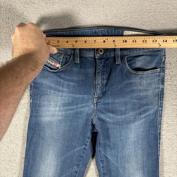 Diesel Skinzee Jeans Women’s Size 30x30 Medium Wash Distressed Super Slim Skinny - Picture 5 of 15